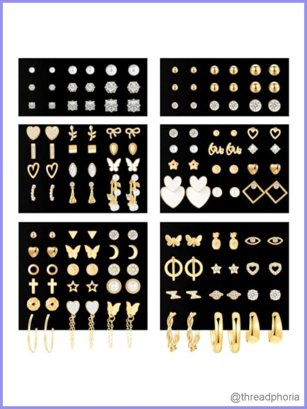 Gold Hoop Earrings Set for Women Multiple Styles Fashion Jewelry